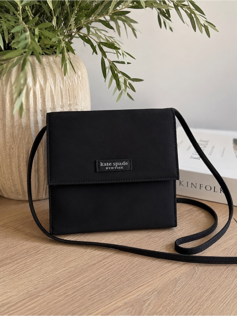 kate spade Black Nylon Crossbody Shoulder Wallet Bag